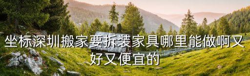 坐标深圳搬家要拆装家具哪里能做啊又好又便宜的