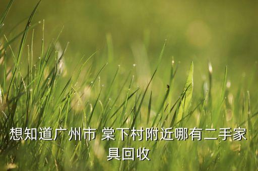 想知道广州市 棠下村附近哪有二手家具回收
