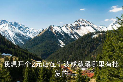 2元店加盟连锁店品牌宁波，我想开个2元店在宁波或慈溪哪里有批发的