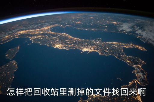 怎样把回收站里删掉的文件找回来啊