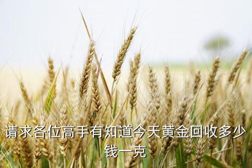 黄金回收多少一克现在今日价格表，现在黄金回收多少钱一克大家帮帮忙
