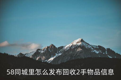 58同城里怎么发布回收2手物品信息