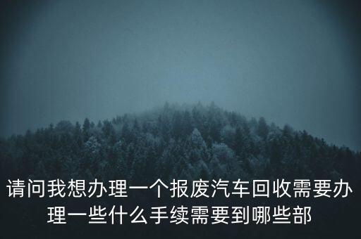 请问我想办理一个报废汽车回收需要办理一些什么手续需要到哪些部