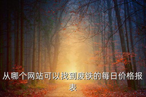 从哪个网站可以找到废铁的每日价格报表