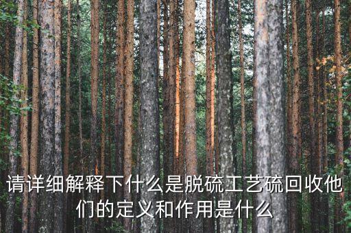 请详细解释下什么是脱硫工艺硫回收他们的定义和作用是什么