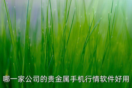 哪一家公司的贵金属手机行情软件好用