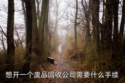 想开一个废品回收公司需要什么手续
