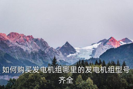 如何购买发电机组哪里的发电机组型号齐全