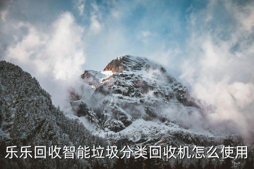 乐乐回收智能垃圾分类回收机怎么使用