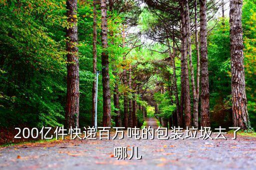 200亿件快递百万吨的包装垃圾去了哪儿