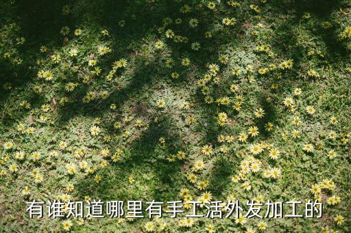 有谁知道哪里有手工活外发加工的