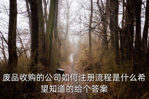 废品收购的公司如何注册流程是什么希望知道的给个答案