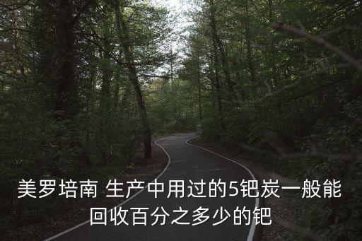 钯碳如何回收，美罗培南 生产中用过的5钯炭一般能回收百分之多少的钯