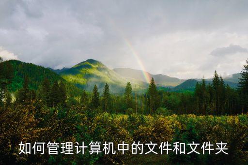 如何管理计算机中的文件和文件夹