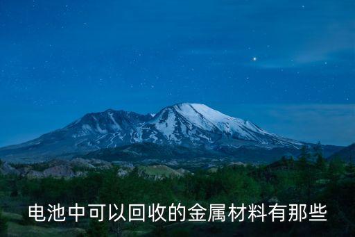 电池中可以回收的金属材料有那些