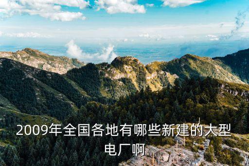 2009年全国各地有哪些新建的大型电厂啊