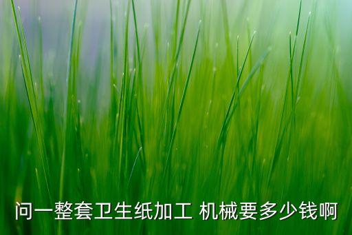 问一整套卫生纸加工 机械要多少钱啊
