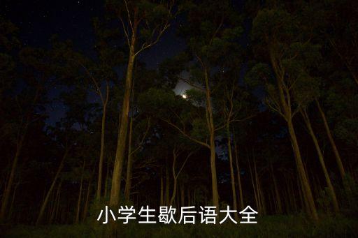 小学生歇后语大全