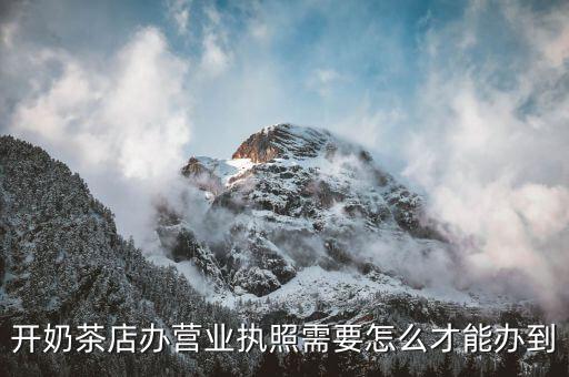 开奶茶店办营业执照需要怎么才能办到