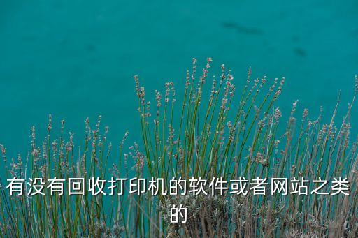 有没有回收打印机的软件或者网站之类的