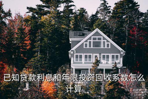 投资回收系数，已知贷款利息和年限投资回收系数怎么计算