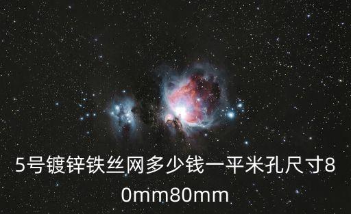 5号镀锌铁丝网多少钱一平米孔尺寸80mm80mm