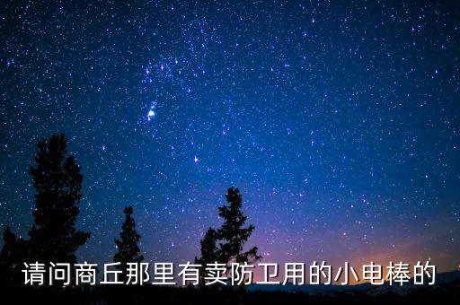 请问商丘那里有卖防卫用的小电棒的