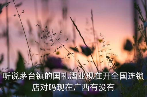 广西茅台酒总代理，听说茅台镇的国礼酒业现在开全国连锁店对吗现在广西有没有