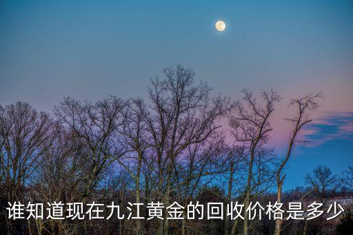 谁知道现在九江黄金的回收价格是多少