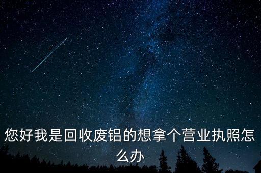 您好我是回收废铝的想拿个营业执照怎么办