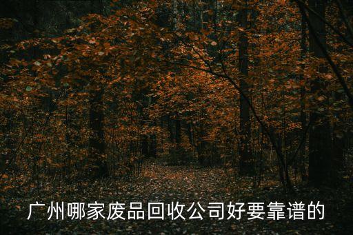 广州哪家废品回收公司好要靠谱的