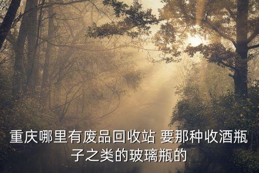 重庆哪里有废品回收站 要那种收酒瓶子之类的玻璃瓶的