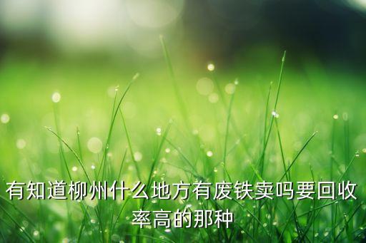 有知道柳州什么地方有废铁卖吗要回收率高的那种