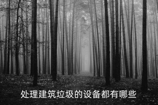 处理建筑垃圾的设备都有哪些