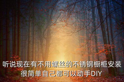 听说现在有不用螺丝的不锈钢橱柜安装很简单自己都可以动手DIY