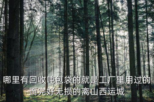 晋州吨包袋厂家，我是山东的有谁知道要吨包袋的厂家
