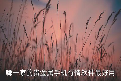 哪一家的贵金属手机行情软件最好用