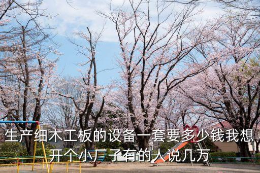 生产细木工板的设备一套要多少钱我想开个小厂子有的人说几万